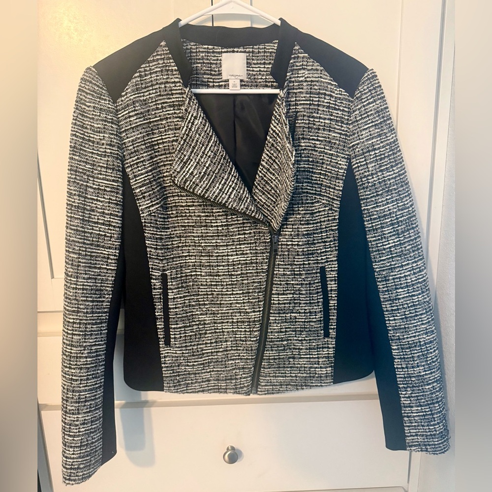 Halogen Black and White Textured Blazer